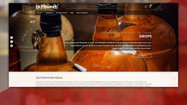 La Mouneh - Saveurs Du Liban en France homepage slider with categories